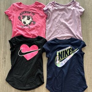 Short Sleeve Tees Pink and Black Casual Wear